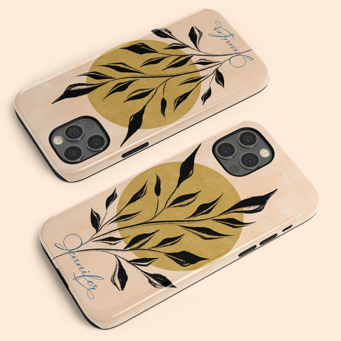 Abstract Flowers Custom Name iPhone Case